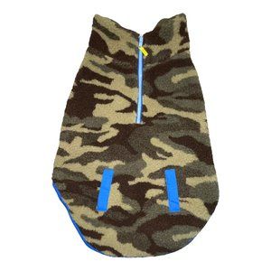 NWT Top Paw Green Blue With Camo Camouflage Fleece Jacket Outerwear Dog L